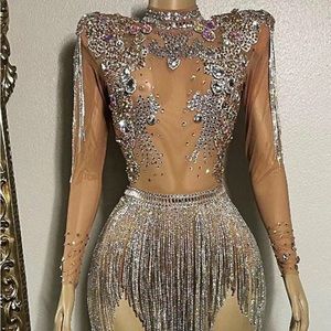Diamond Drip Diamante Tassel Bodysuit
